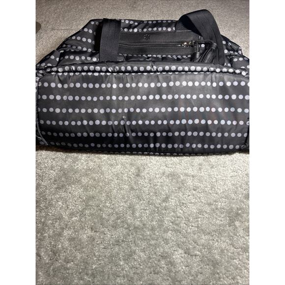 Skip Hop Diaper Bag Puffer Quilted Baby Changing Pad Shoulder Black Grey Dots - Picture 13 of 15